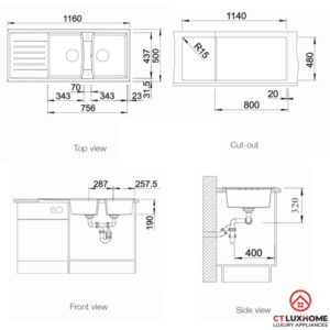 Chậu Rửa Bát Blanco LEXA 8 – 524961 Grey - 6