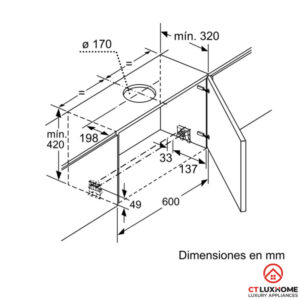 MÁY HÚT MÙI ÂM TỦ BOSCH DFS097K50 SERIE 8 NGANG 90CM - 36 MÁY HÚT MÙI ÂM TỦ BOSCH DFS097K50 SERIE 8 NGANG 90CM - 35