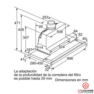 MÁY HÚT MÙI ÂM TỦ BOSCH DFS097K50 SERIE 8 NGANG 90CM - 38 MÁY HÚT MÙI ÂM TỦ BOSCH DFS097K50 SERIE 8 NGANG 90CM - 37