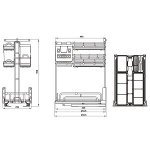 Rổ kéo để chai lọ OMERO MULTI Hafele 300mm 595.00.803