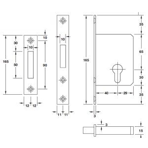 THÂN KHOÁ CỬA TRƯỢT BS40 HAFELE 911.26.277 - 8 THÂN KHOÁ CỬA TRƯỢT BS40 HAFELE 911.26.277 - 7