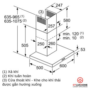 MÁY HÚT MÙI GẮN TƯỜNG BOSCH DWB66DM50B SERIE 4 NGANG 60CM - 23 MÁY HÚT MÙI GẮN TƯỜNG BOSCH DWB66DM50B SERIE 4 NGANG 60CM - 22