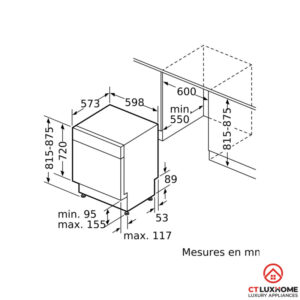 MÁY RỬA BÁT BÁN ÂM BOSCH SMU46GS01E SERIE 4 12 BỘ - 18