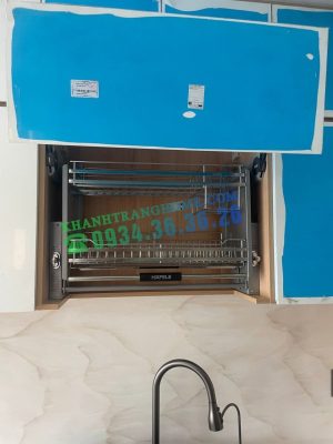 Giá bát nâng hạ Hafele kèm ống đựng đũa 800mm 504.76.142 - 8