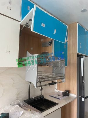 Giá bát nâng hạ Hafele kèm ống đựng đũa 800mm 504.76.142 - 12