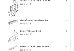 Giảm chấn cho bộ phụ 50 VF SR cửa 2 cánh Häfele 405.11.115 - 4 Giảm chấn cho bộ phụ 50 VF SR cửa 2 cánh Häfele 405.11.115 - 3