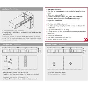 Phụ kiện kết nối IXCONNECT SC 8/60 Hafele 262.11.117 - 7 Phụ kiện kết nối IXCONNECT SC 8/60 Hafele 262.11.117 - 6