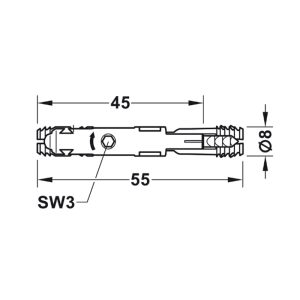 Phụ kiện kết nối IXCONNECT SC 8/60 Hafele 262.11.117 - 5 Phụ kiện kết nối IXCONNECT SC 8/60 Hafele 262.11.117 - 4