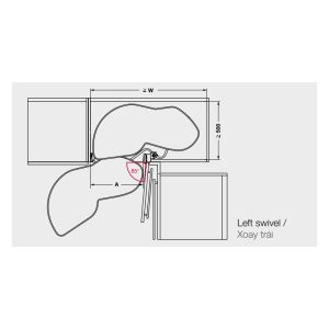 Rổ góc LeMans II màu đen xoay trái 541.29.483 - 3