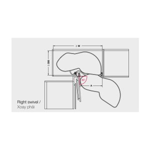 Rổ góc LeMans II màu đen xoay phải 541.29.482 - 3