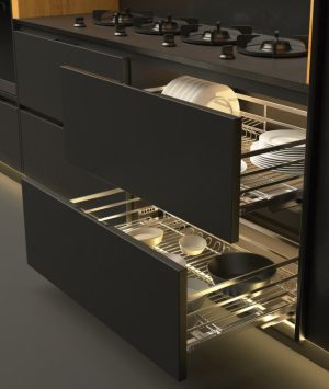 Rổ kéo để xoong nồi Cucina 750mm Mạ Chrome 549.08.226 - 7 Rổ kéo để xoong nồi Cucina 750mm Mạ Chrome 549.08.226 - 6