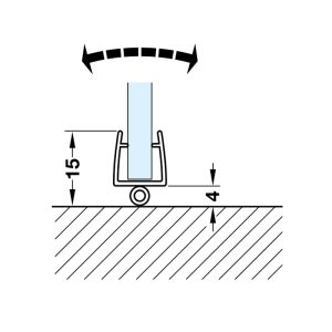 Ron cửa kính cho kính 8-10 mm Hafele 950.06.770 - 4 Ron cửa kính cho kính 8-10 mm Hafele 950.06.770 - 3