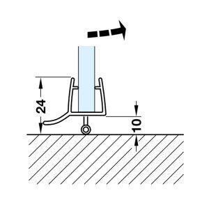 Ron cửa kính cho kính >10-12 mm Hafele 950.06.741 - 4 Ron cửa kính cho kính >10-12 mm Hafele 950.06.741 - 3