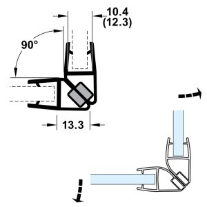 Ron cửa kính nam châm Hafele 90° cho kính 8-10mm 950.50.034 - 4 Ron cửa kính nam châm Hafele 90° cho kính 8-10mm 950.50.034 - 3