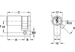 Ruột khóa một đầu chìa dài 45mm 916.96.117 - 4 Ruột khóa một đầu chìa dài 45mm 916.96.117 - 3