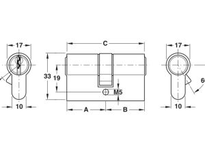 Ruột khóa cho ban công 70mm 916.96.017 - 3