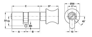 Ruột khóa Häfele dùng cho WC dài 71mm 916.08.725 - 5 Ruột khóa Häfele dùng cho WC dài 71mm 916.08.725 - 4