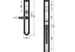Tay nắm gạt đế dài cổ điển (mở trái) MS: 911.64.416 - 3