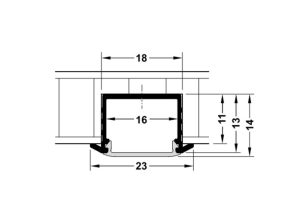 Thanh nhôm gắn âm, kính che trắng sữa 833.72.846 - 3