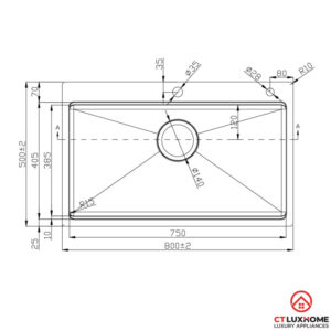 CHẬU RỬA CHÉN BÁT KONOX WORKSTATION TOPMOUNT SINK KN8050TS - 5