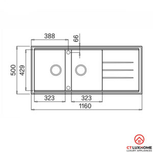 CHẬU RỬA CHÉN BÁT KONOX GRANITE PHOENIX 1160 - 21