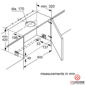 MÁY HÚT MÙI BOSCH DFS097J50B SERIE 8 NGANG 90 CM - 25