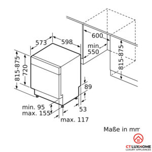 MÁY RỬA BÁT BÁN ÂM BOSCH SMU6ZCS00E ZEOLITH SERIE 6 14 BỘ - 23 MÁY RỬA BÁT BÁN ÂM BOSCH SMU6ZCS00E ZEOLITH SERIE 6 14 BỘ - 22