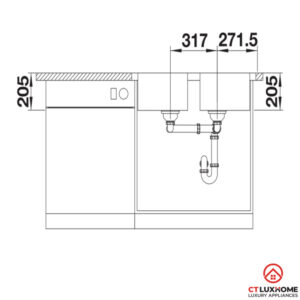 CHẬU RỬA CHÉN BÁT BLANCO LEMIS 8-IF CHROME - 13