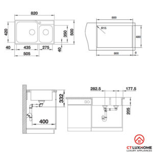 CHẬU RỬA CHÉN BÁT BLANCO LEMIS XL 8-IF - 6