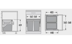 Thùng rác có ray kéo Hafele 502.73.902 - 5 Thùng rác có ray kéo Hafele 502.73.902 - 4