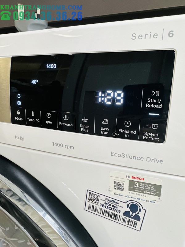 MÁY GIẶT BOSCH SERIE 6 WGG254A0SG I-DOS 10KG 1400RPM - 148