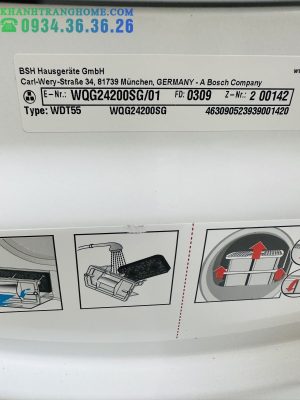 MÁY SẤY BOSCH WQG24200SG SERIE 6 SẤY HEATPUMP 9KG - 31 MÁY SẤY BOSCH WQG24200SG SERIE 6 SẤY HEATPUMP 9KG - 30