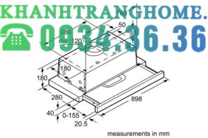 MÁY HÚT MÙI ÂM TỦ BOSCH DFT93AC50 SERIE 4 NGANG 90CM - 26