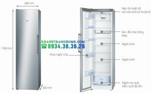 TỦ LẠNH 1 CÁNH MÀU INOX BOSCH KSV36VI30