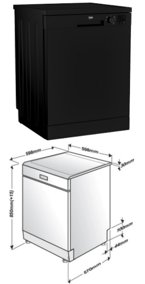 Máy rửa chén bát độc lập Beko DVN05321B - 12