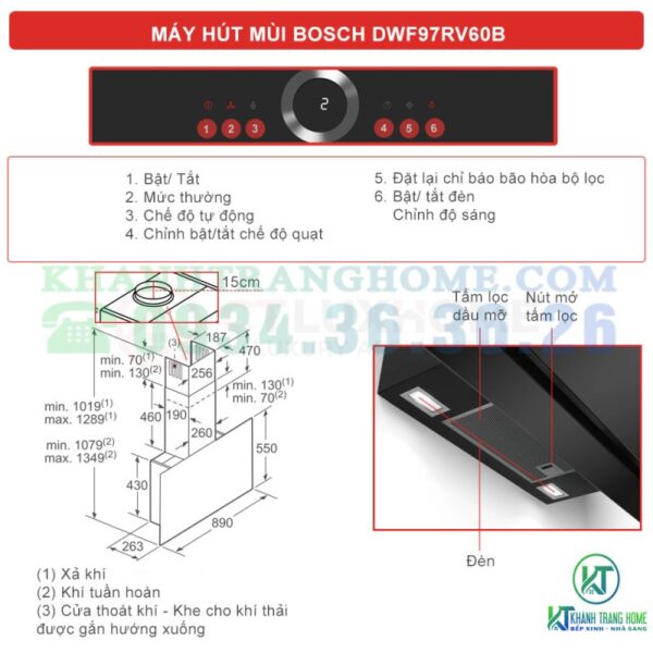 Máy hút mùi BOSCH HMH DWF97RV60B Serie 8 - 6