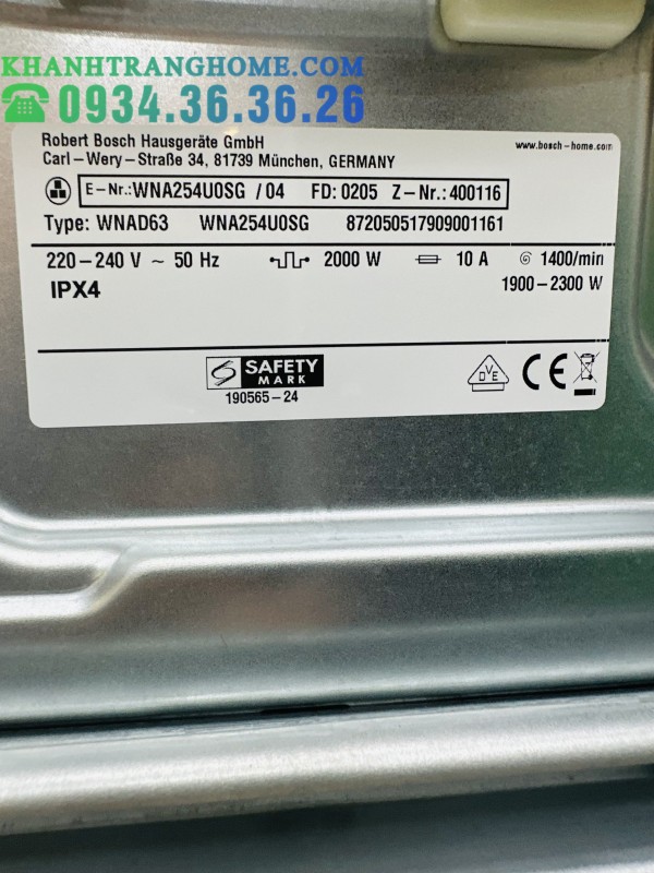 MÁY GIẶT SẤY QUẦN ÁO BOSCH TGB WNA254U0SG 10KG 6KG - SERIE 6 - 34