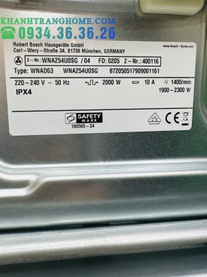 MÁY GIẶT SẤY QUẦN ÁO BOSCH TGB WNA254U0SG 10KG 6KG - SERIE 6 - 129 MÁY GIẶT SẤY QUẦN ÁO BOSCH TGB WNA254U0SG 10KG 6KG - SERIE 6 - 128