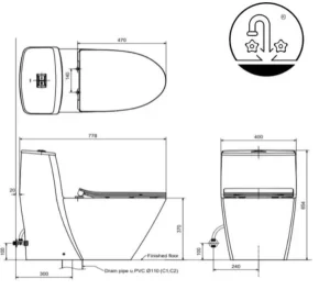 Bồn Cầu INAX AC-919VRN 1 Khối - 14 Bồn Cầu INAX AC-919VRN 1 Khối - 13