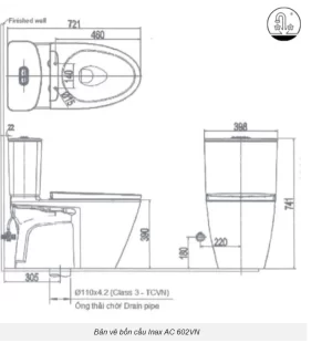 Bồn Cầu INAX AC-602VN 2 Khối Nắp Êm - 16 Bồn Cầu INAX AC-602VN 2 Khối Nắp Êm - 15