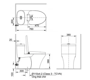 Bồn Cầu INAX AC-959A/CW-S15VN 1 Khối Nắp Rửa Cơ - 7 Bồn Cầu INAX AC-959A/CW-S15VN 1 Khối Nắp Rửa Cơ - 6