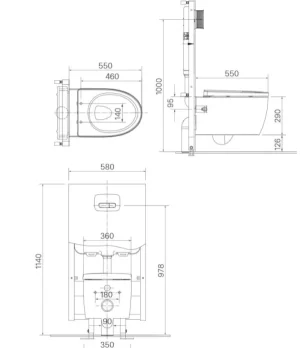 Bồn Cầu INAX AC-952VN Treo Tường Nắp Êm - 6