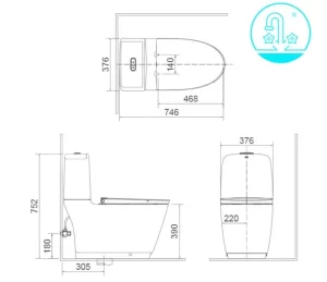 Bồn Cầu INAX AC-832VN 2 Khối Nắp Êm - 7 Bồn Cầu INAX AC-832VN 2 Khối Nắp Êm - 6