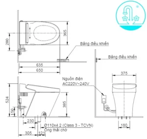 Bồn Cầu Điện Tử INAX AC-618VN - 6