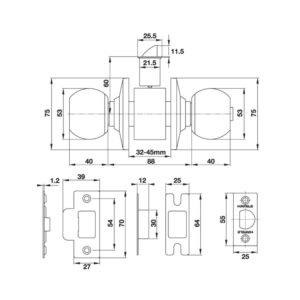 Bộ Tay Nắm Cửa Dạng Tròn Hafele 489.93.130 - 13 Bộ Tay Nắm Cửa Dạng Tròn Hafele 489.93.130 - 12
