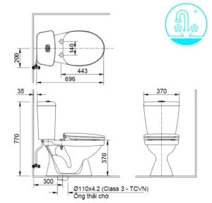 Bồn Cầu INAX C-108VA 2 Khối Nắp Thường - 7 Bồn Cầu INAX C-108VA 2 Khối Nắp Thường - 6