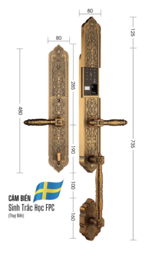 KHÓA ĐẠI SẢNH BIỆT THỰ DEMAX SL888 GB APP WIFI