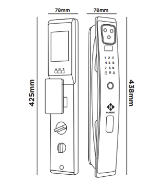 KHÓA CỬA VÂN TAY HUBERT HB CG86 GOLD - 4