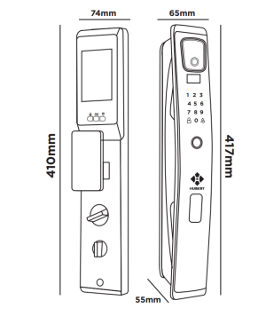KHÓA CỬA VÂN TAY HUBERT HB CG79 NANO GRAY - 6 KHÓA CỬA VÂN TAY HUBERT HB CG79 NANO GRAY - 5