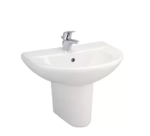 Chậu Rửa Lavabo COTTO C014/C4201 Treo Tường Kèm Chân Ngắn - 3